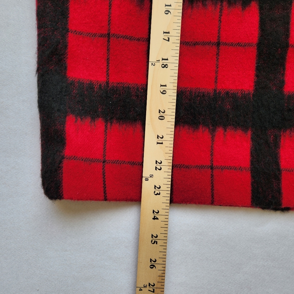 Wool Blend Pencil Skirt Buffalo Plaid Red Black Check Academia Preppy Size 10 - Picture 11 of 12
